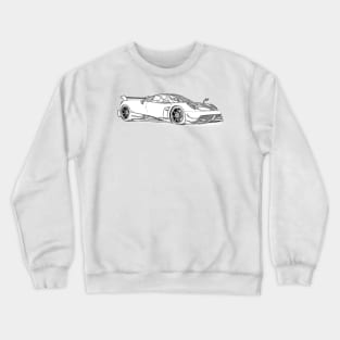 Pagani Huayra Supercar Racing Wireframe Crewneck Sweatshirt